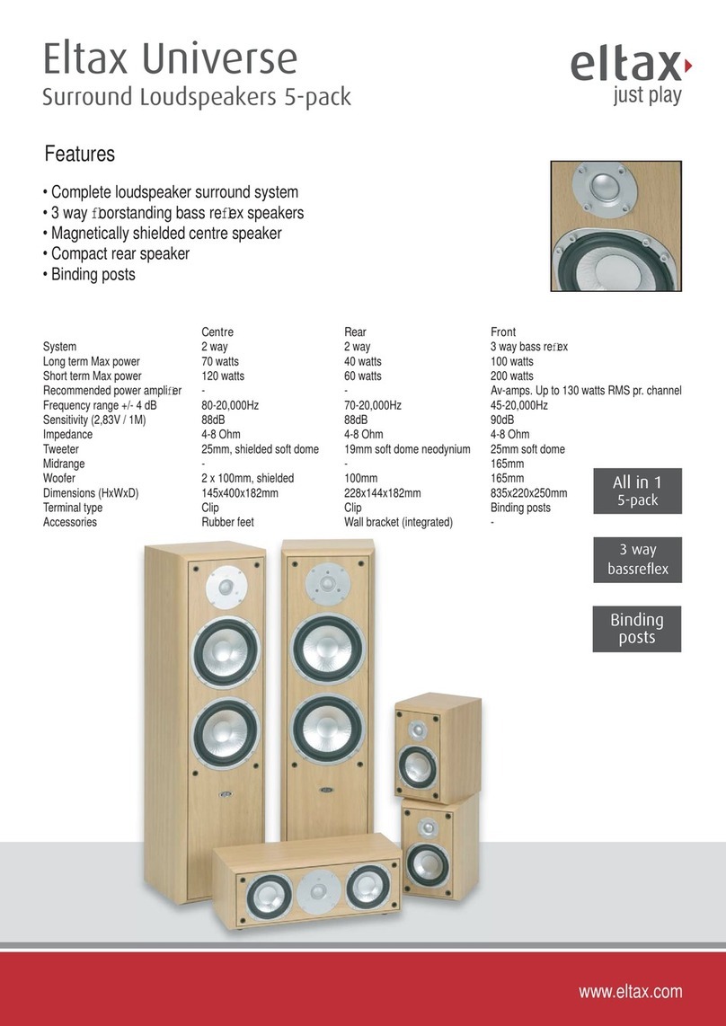 Eltax Universe Surround Loudspeaker Specifications