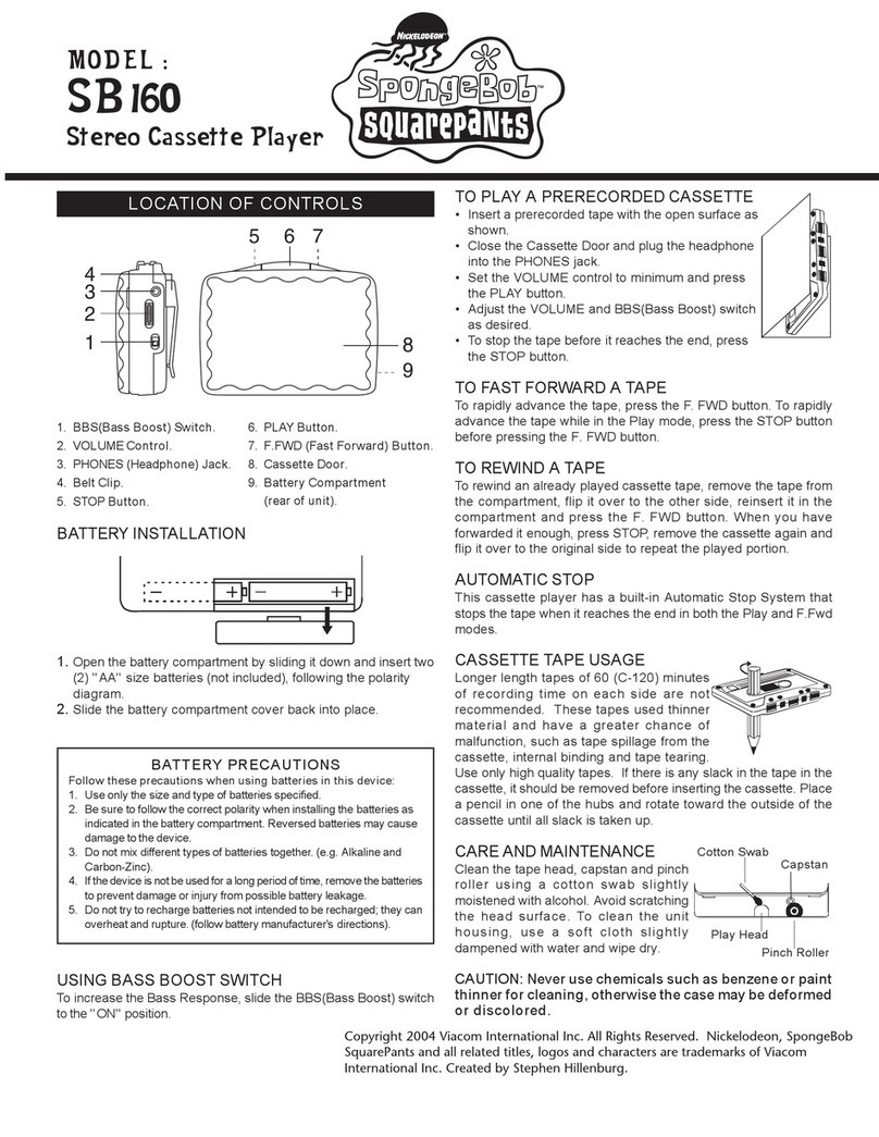 Emerson SpongeBob SquarePants SB160 User manual