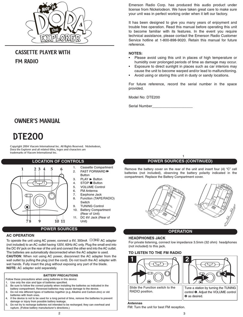 Emerson DTE200 owner's manual