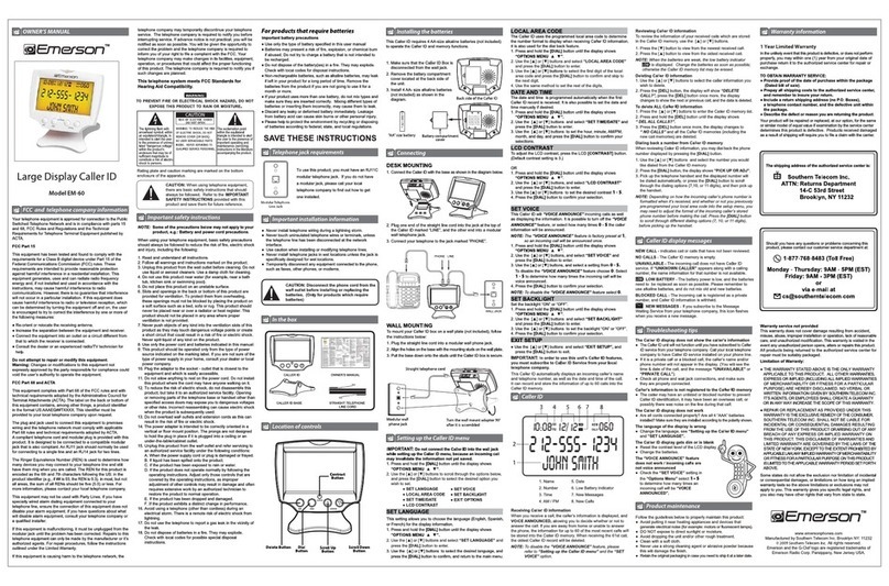 Emerson EM-60 owner's manual