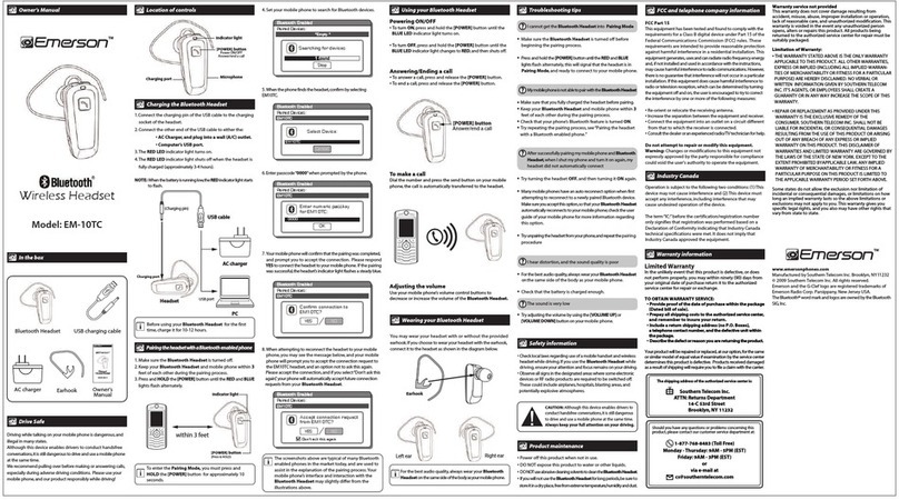 Emerson EM-10TC owner's manual