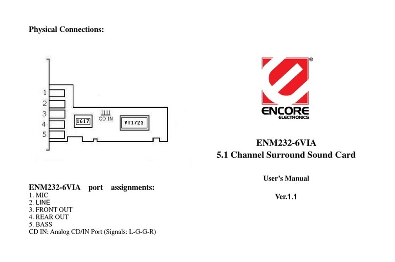 Encore 5.1 Channel Surround Sound Card ENM232-6VIA user manual
