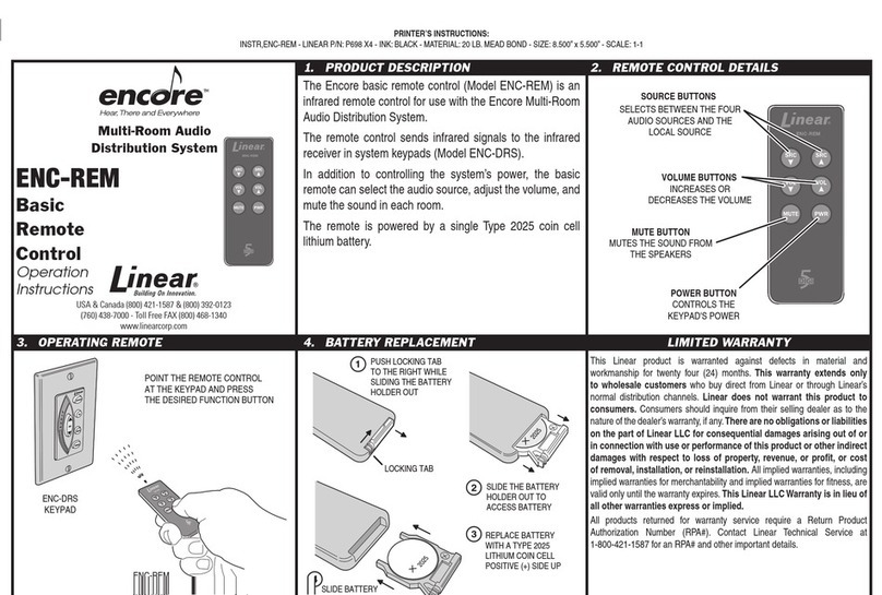 Linear ENC-REM operating instructions