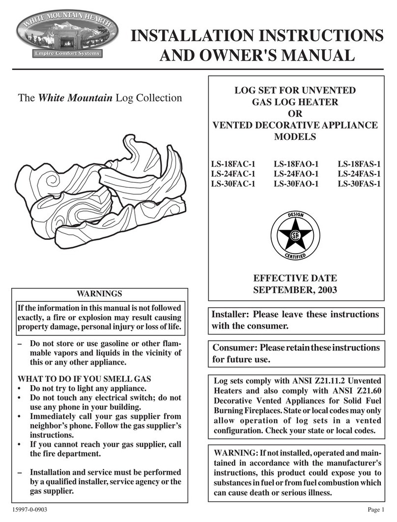 White Mountain Hearth LS-18FAC-1 Quick start guide White Mountain Hearth LS-18FAC-1 Quick start guide