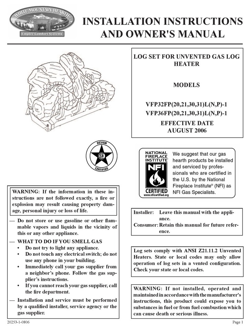 White Mountain Hearth VFP32FP20LN-1 Installation instructions and owner's manual White Mountain Hearth VFP32FP20LN-1 Installation instructions and owner's manual