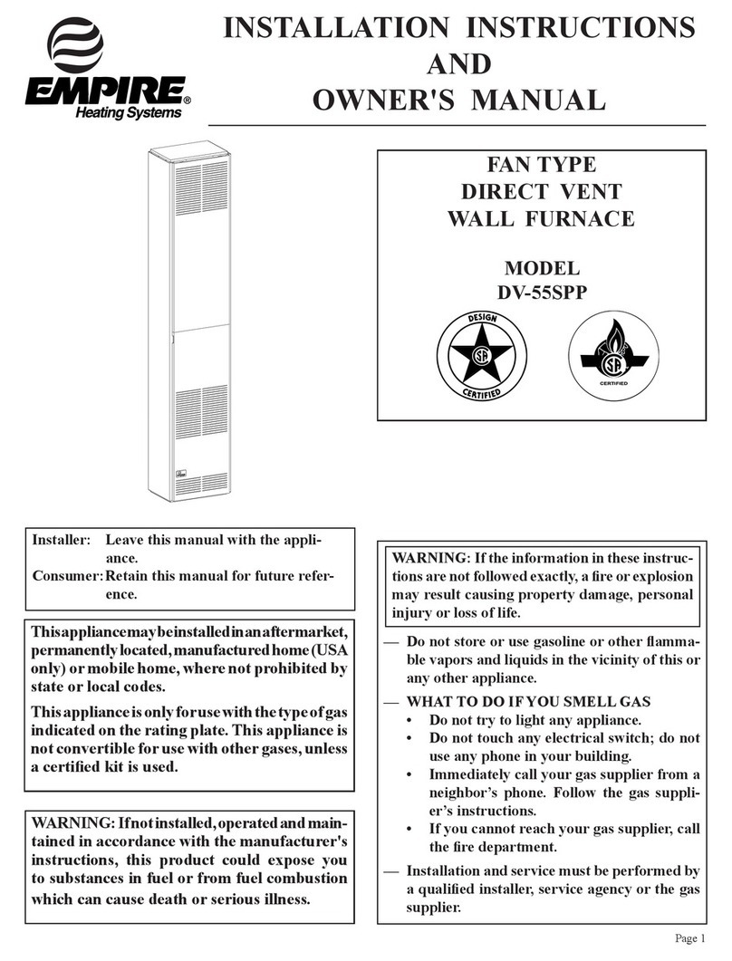 Empire Heating Systems DV-55SPP Quick start guide