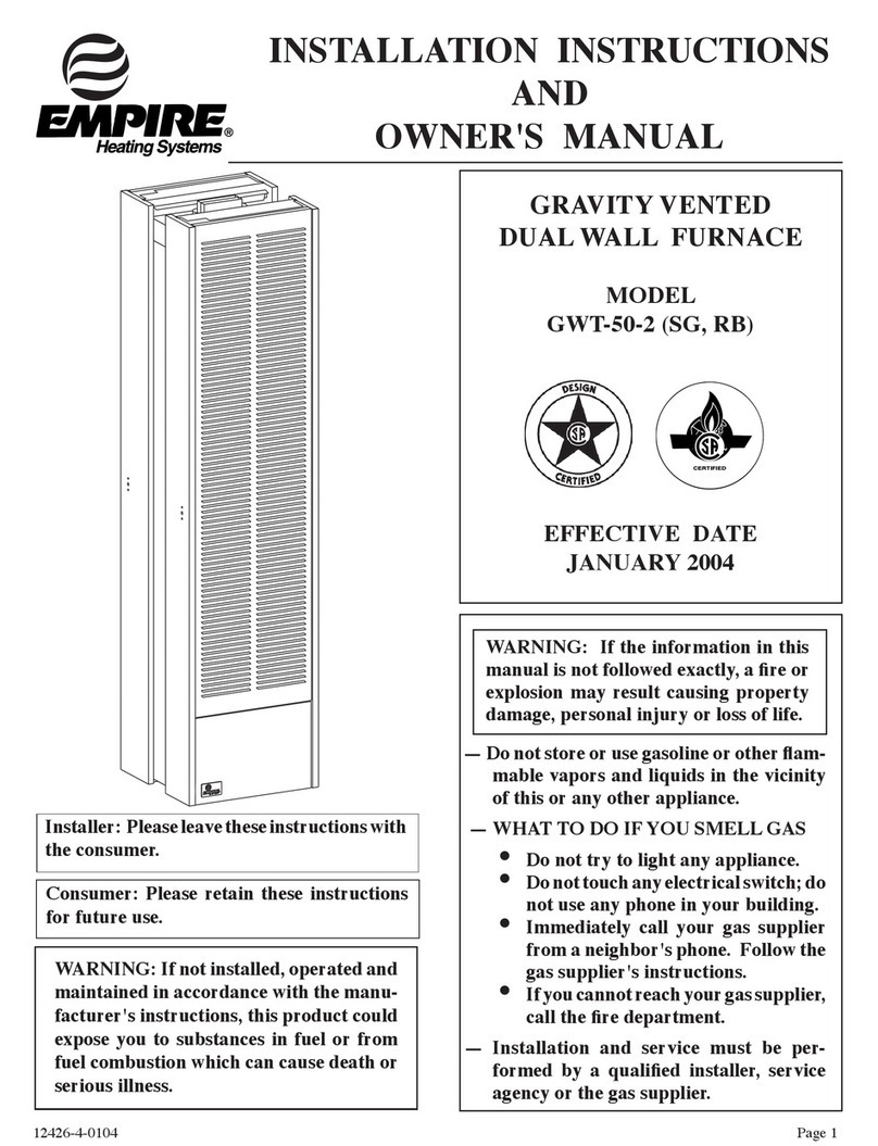 Empire Heating Systems GWT-50-2 Quick start guide