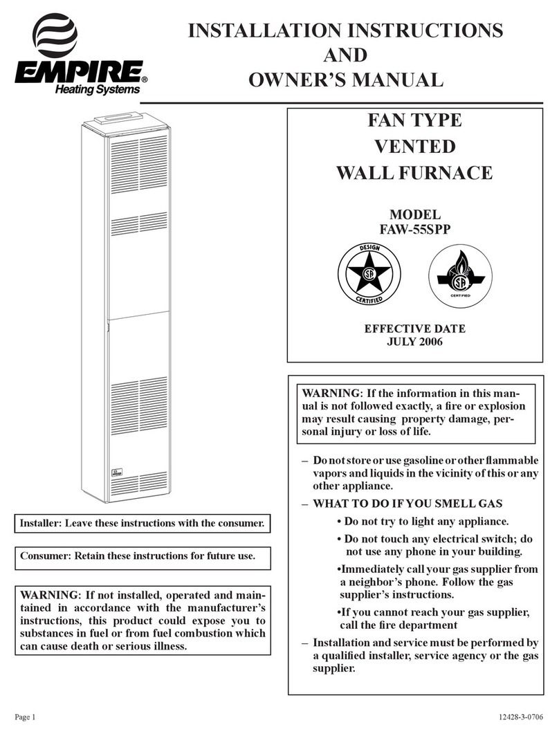 Empire Heating Systems FAW-55SPP Quick start guide