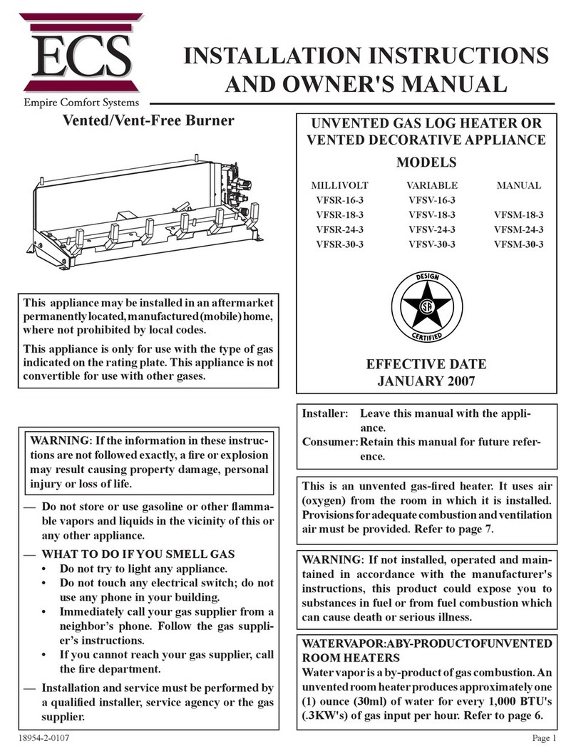 Empire Comfort Systems VFSM-30-3 Installation instructions and owner's manual