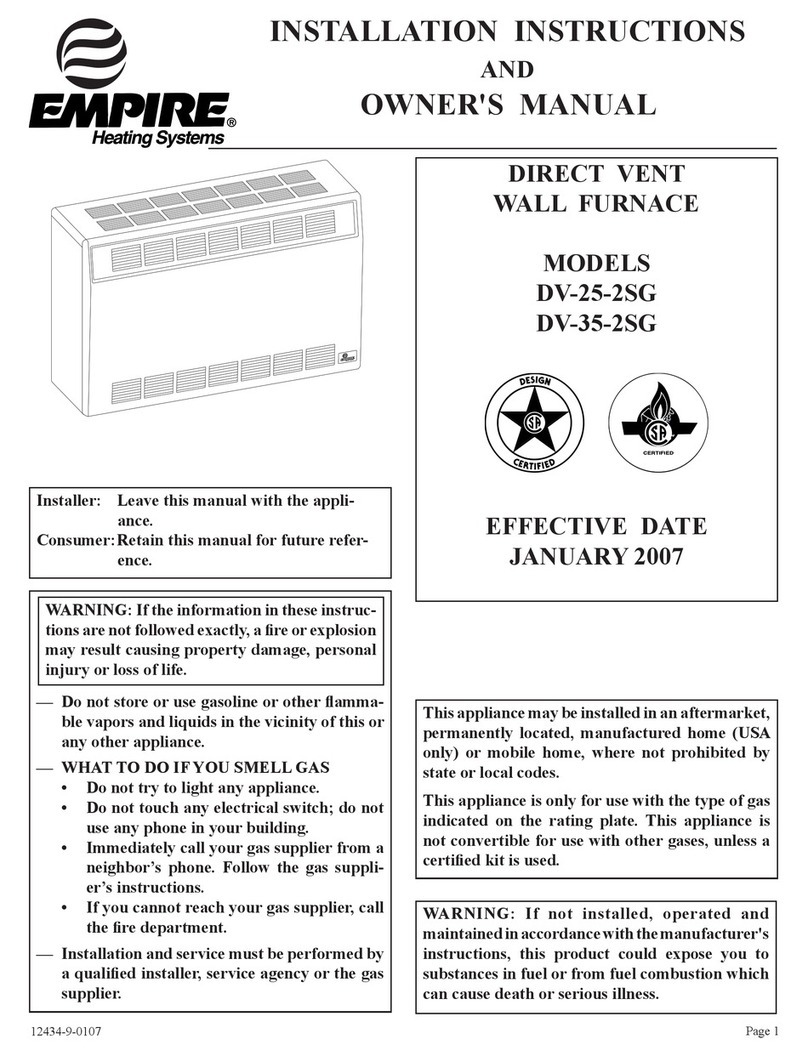 Empire Heating Systems DV-35-2SG Quick start guide