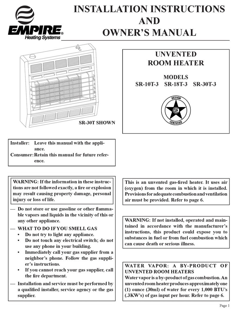 Empire Heating Systems SR-10T-3 Installation instructions and owner's manual