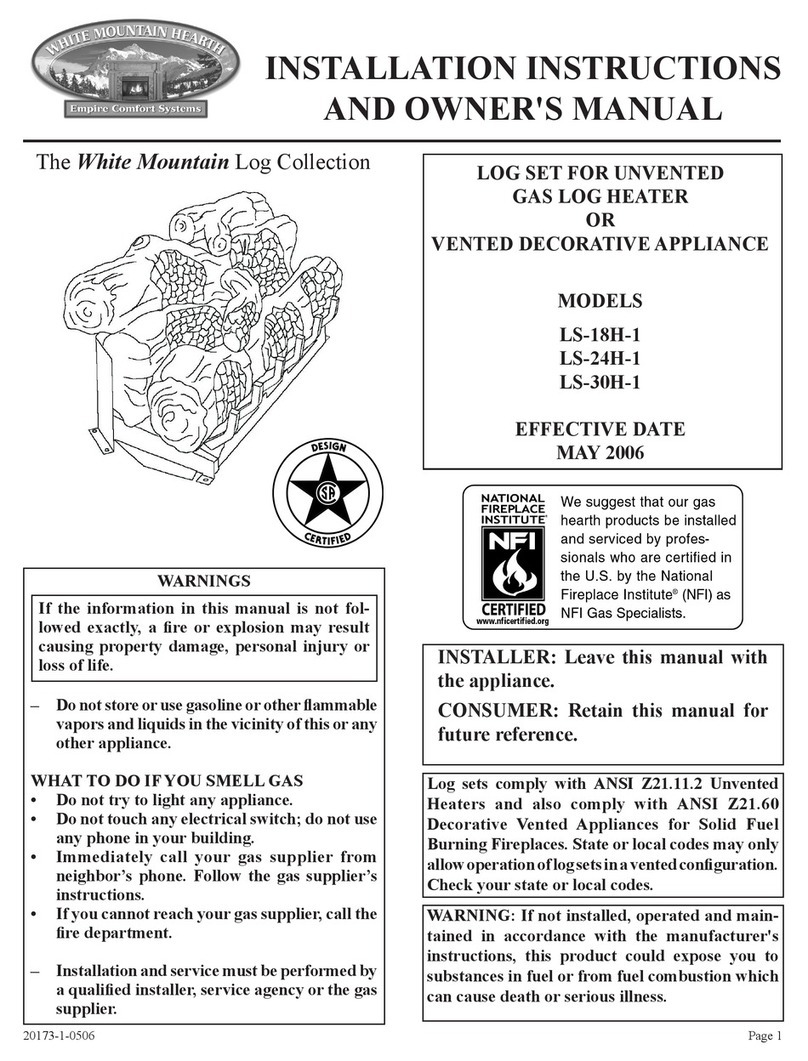 White Mountain Hearth LS-18H-1 Installation instructions and owner's manual White Mountain Hearth LS-18H-1 Installation instructions and owner's manual