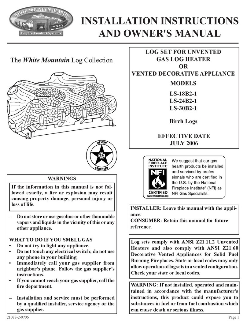 White Mountain Hearth LS-18B2-1 Quick start guide