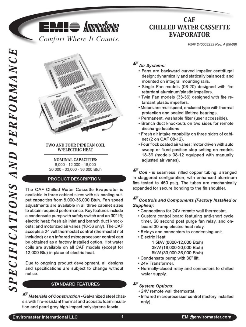 EMI Chilled Water Cassette Evaporator CAF User manual