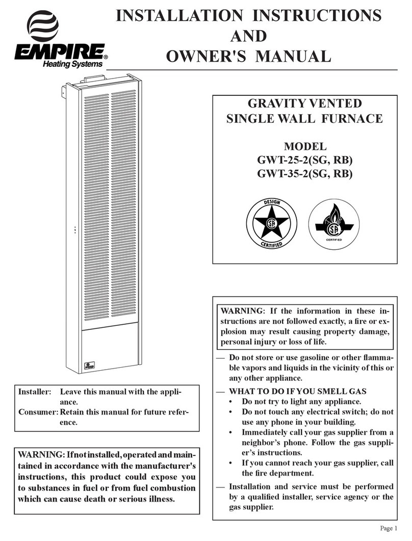 Empire Heating Systems GWT-25-2 SG Quick start guide