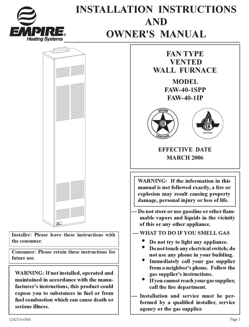 Empire Heating Systems FAW-40-1IP Quick start guide