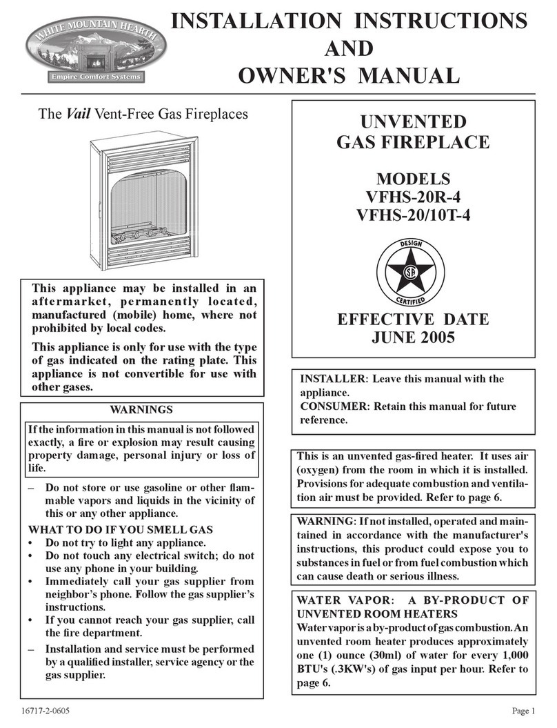 White Mountain Hearth VFHS-20R-4 Quick start guide