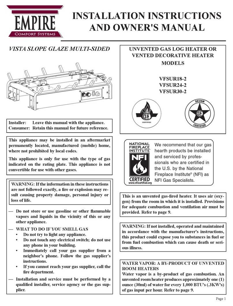 Empire Comfort Systems VFSUR18-2 Installation instructions and owner's manual Empire Comfort Systems VFSUR18-2 Installation instructions and owner's manual
