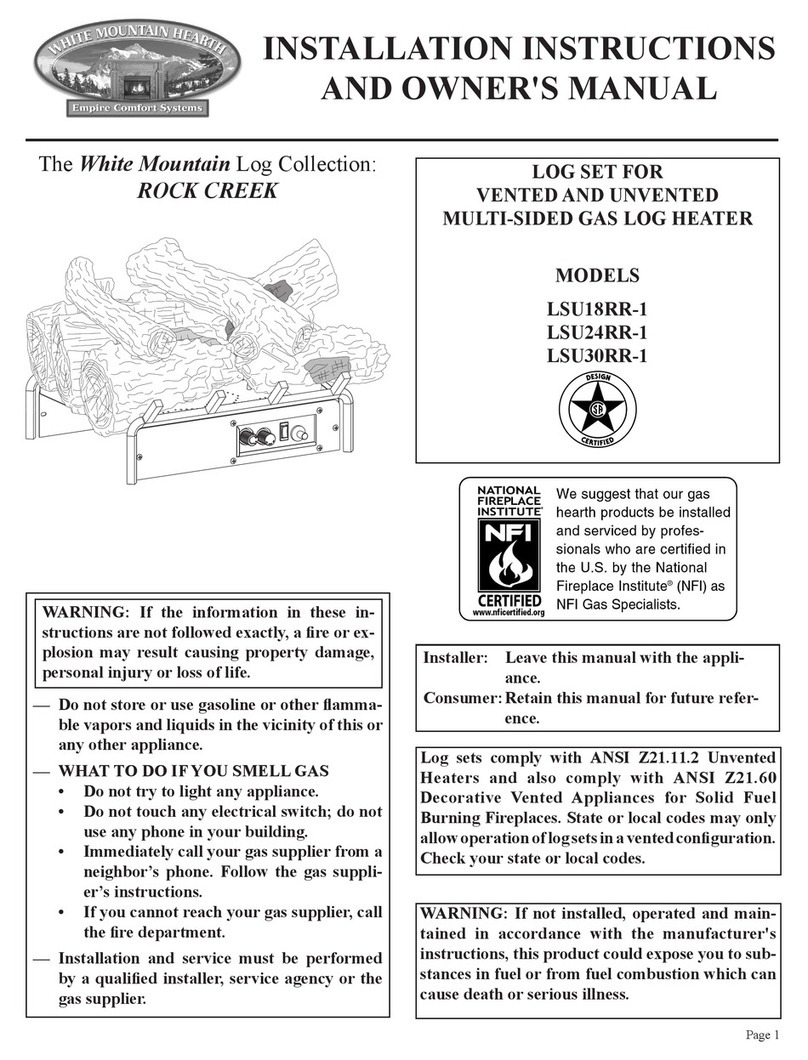 White Mountain Hearth LSU24RR-1 Installation instructions and owner's manual