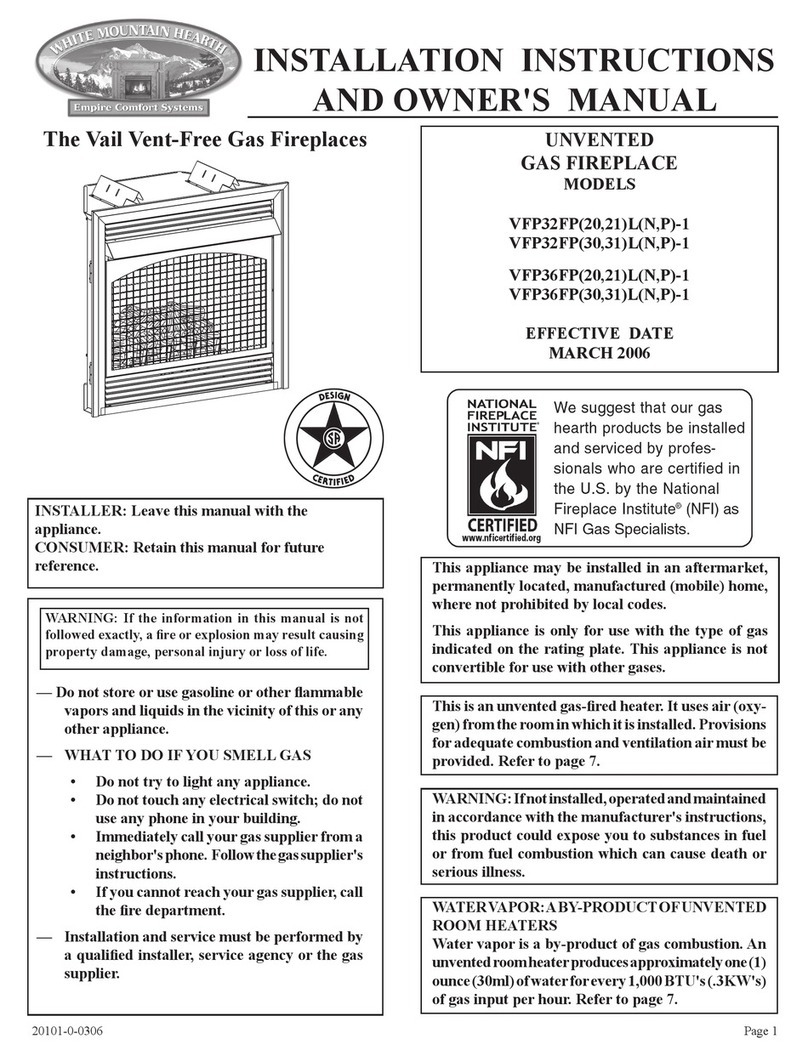 White Mountain Hearth 21)L(N Quick start guide White Mountain Hearth 21)L(N Quick start guide