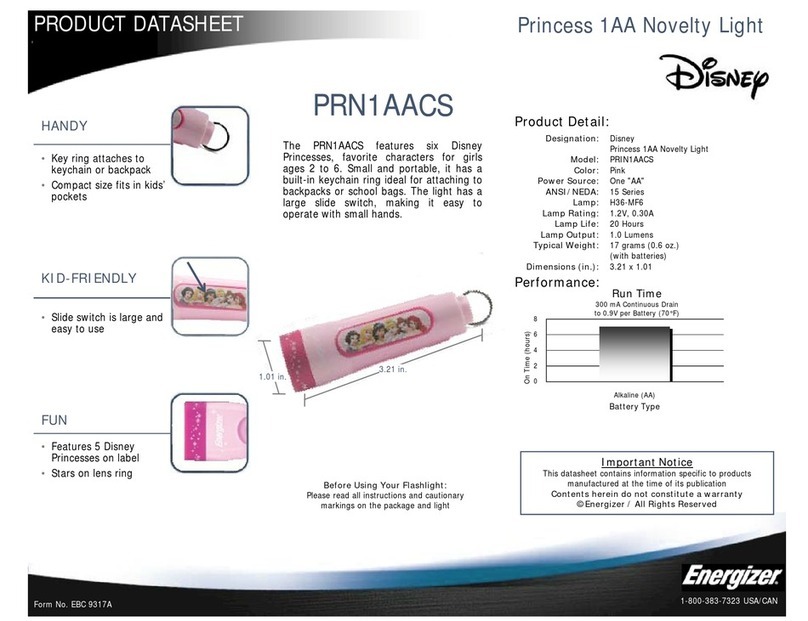 Energizer Disney PRN1AACS Product data sheet