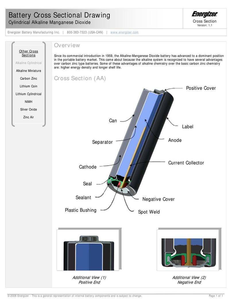 Energizer Battery Chargers Specifications