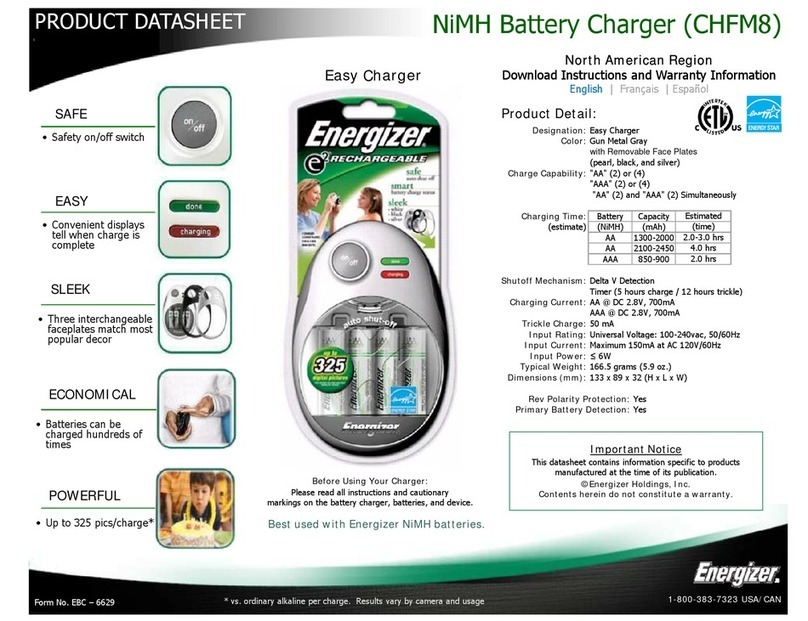 Energizer CHFM8 Product data sheet