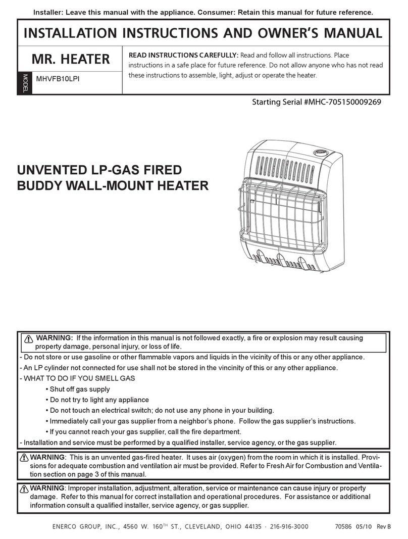 ENERCORP MR. HEATER MHVFB10LPI Installation instructions and owner's manual ENERCORP MR. HEATER MHVFB10LPI Installation instructions and owner's manual