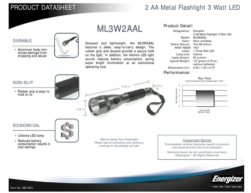 Energizer ML3W2AAL Operational manual
