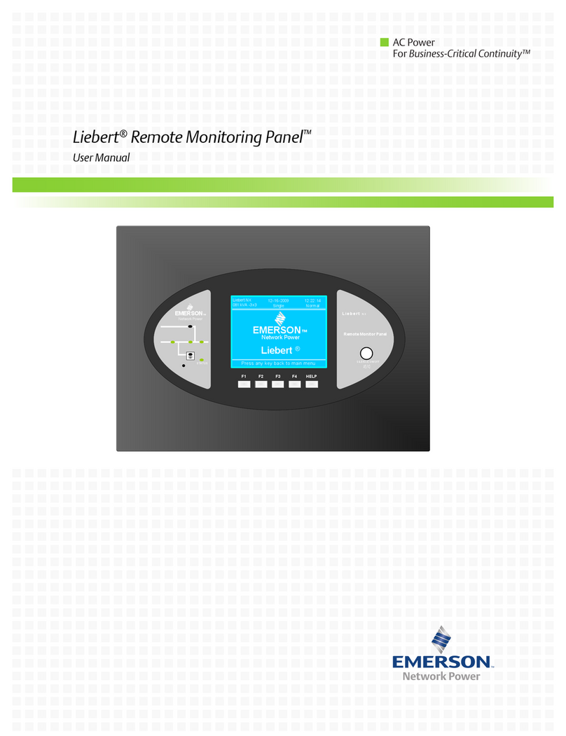 Emerson Liebert Remote Monitoring Panel User manual
