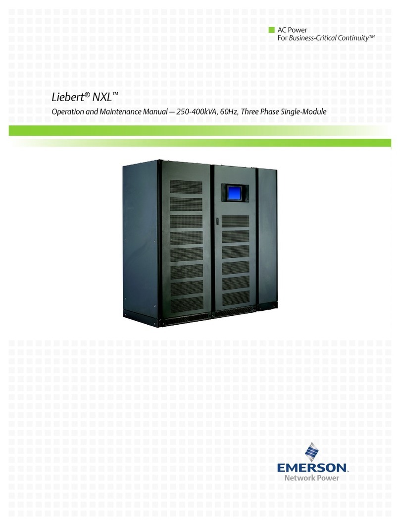 Emerson Liebert NXL 250-400kVA Operation and maintenance manual