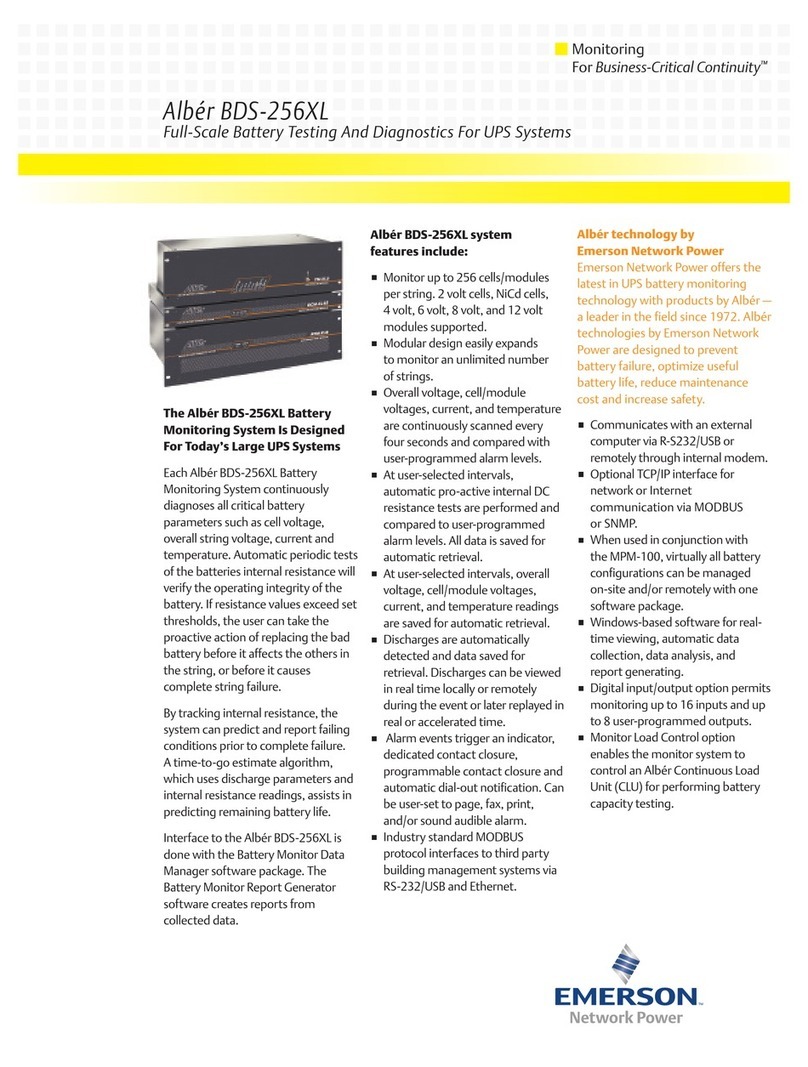 Emerson Albr BDS-256XL Specification sheet