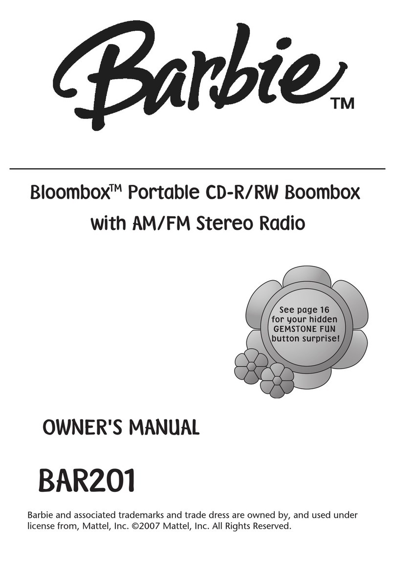 Emerson Barbie Bloombox BAR201 owner's manual
