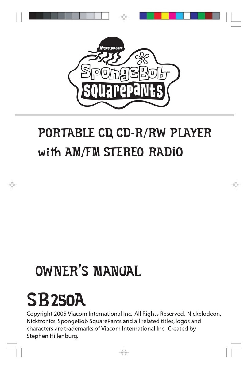 Emerson SpongeBob Squarepants SB250A owner's manual