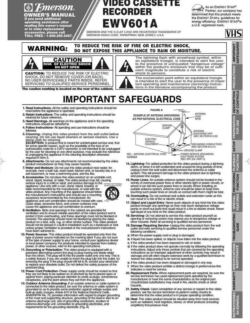 Emerson EWV601A User manual Emerson EWV601A User manual