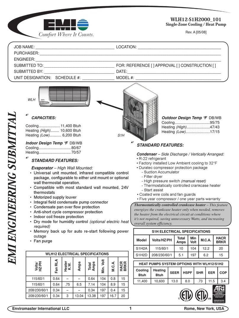 EMI AmericaSeries S1H2A Specification sheet