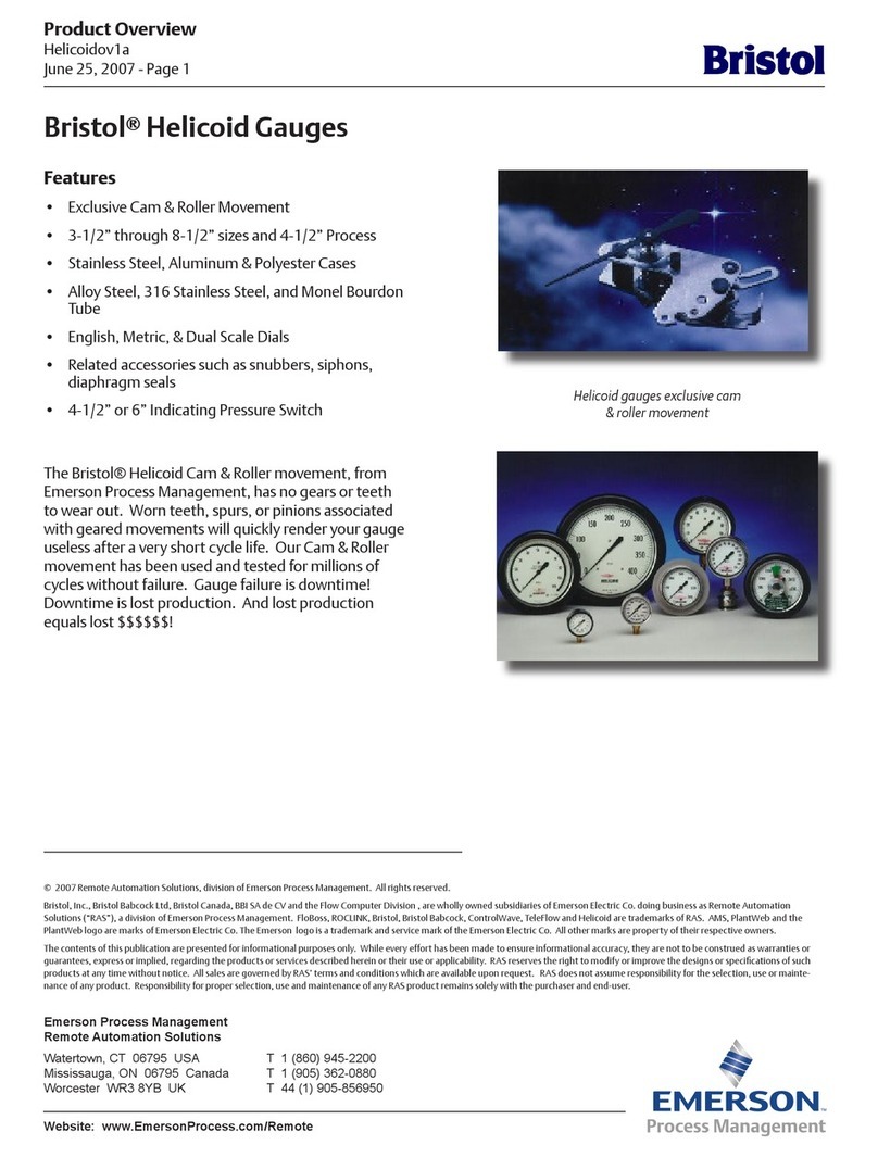 Emerson Bristol Helicoid Gauges Operating and safety instructions