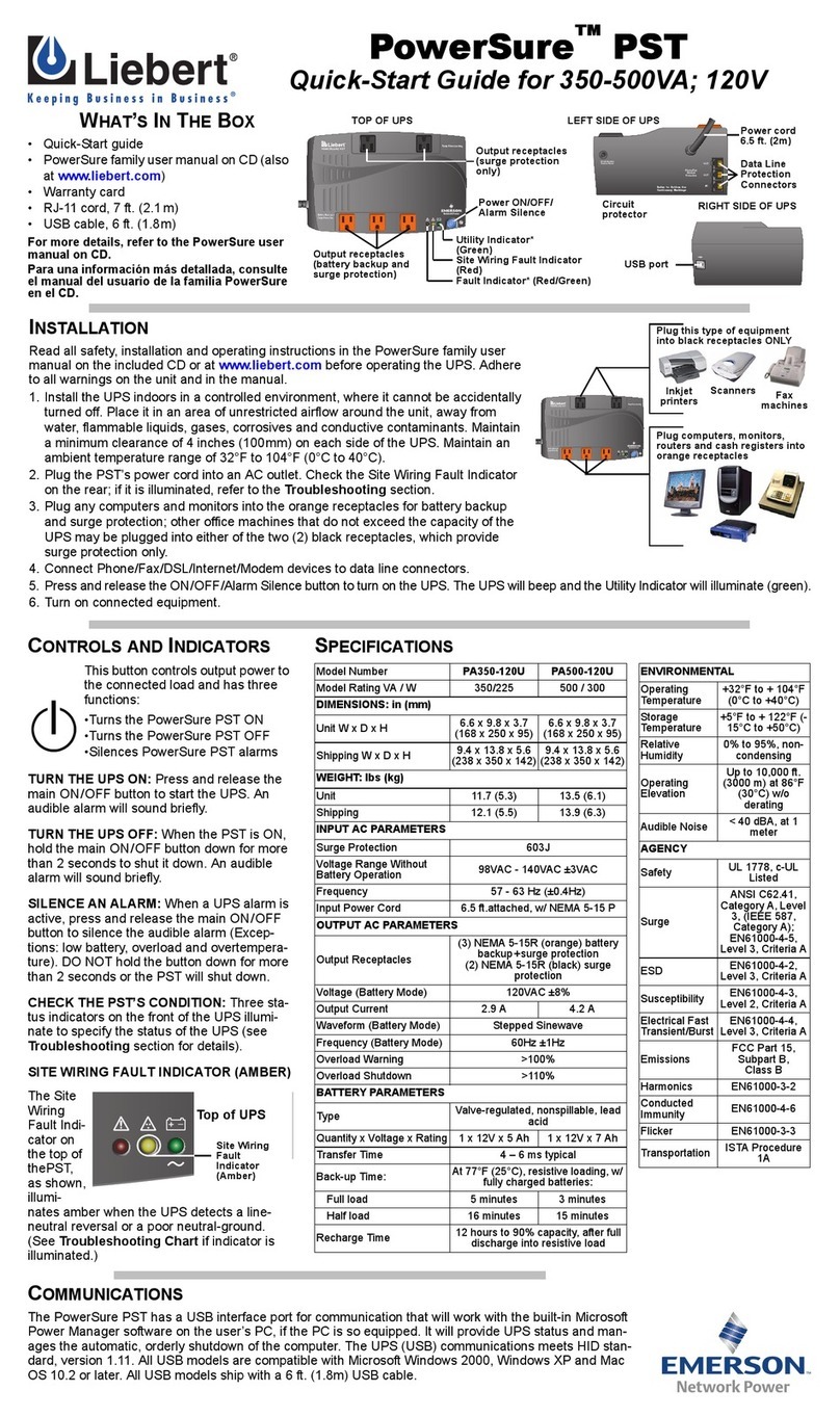 Emerson PowerSure 350-500VA quick start guide