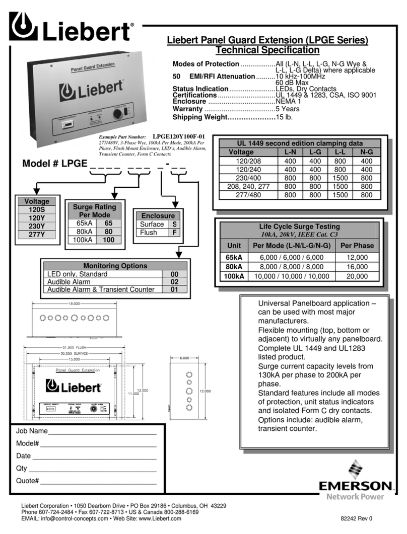 Liebert Liebert LPGE Series Technical specifications