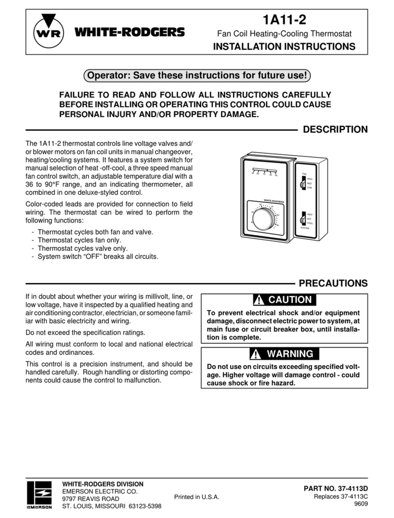 White Rodgers 1A11-2 installation instructions