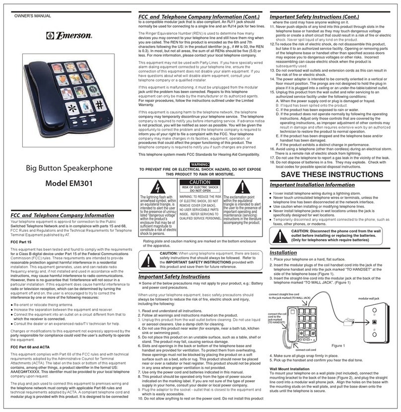 Emerson EM301 owner's manual