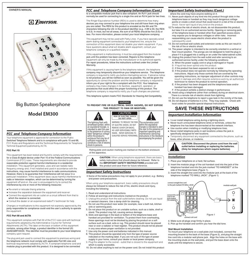 Emerson EM300 owner's manual