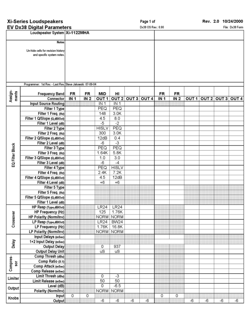 Electro-Voice Xi-1122MHA User manual