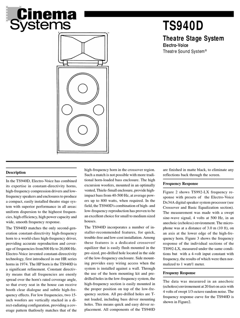 Electro-Voice Theatre Stage System TS940D User manual