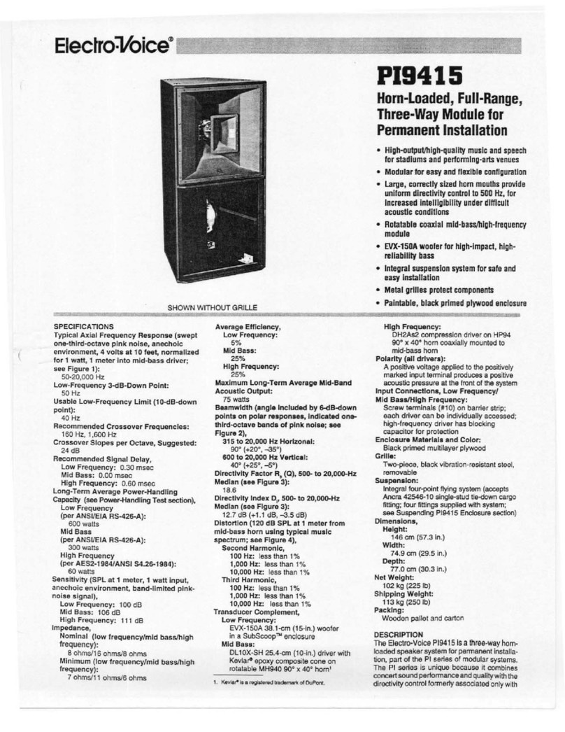 Electro-Voice PI9415 Specification sheet