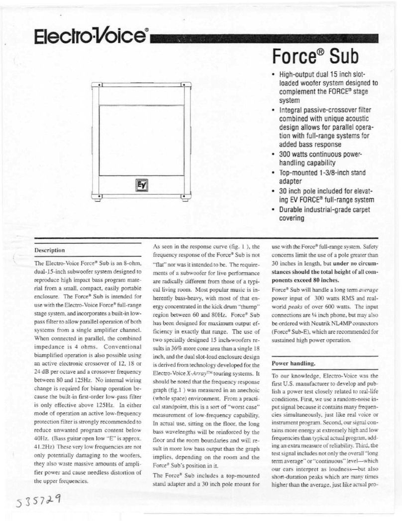 Electro-Voice Force Sub User manual
