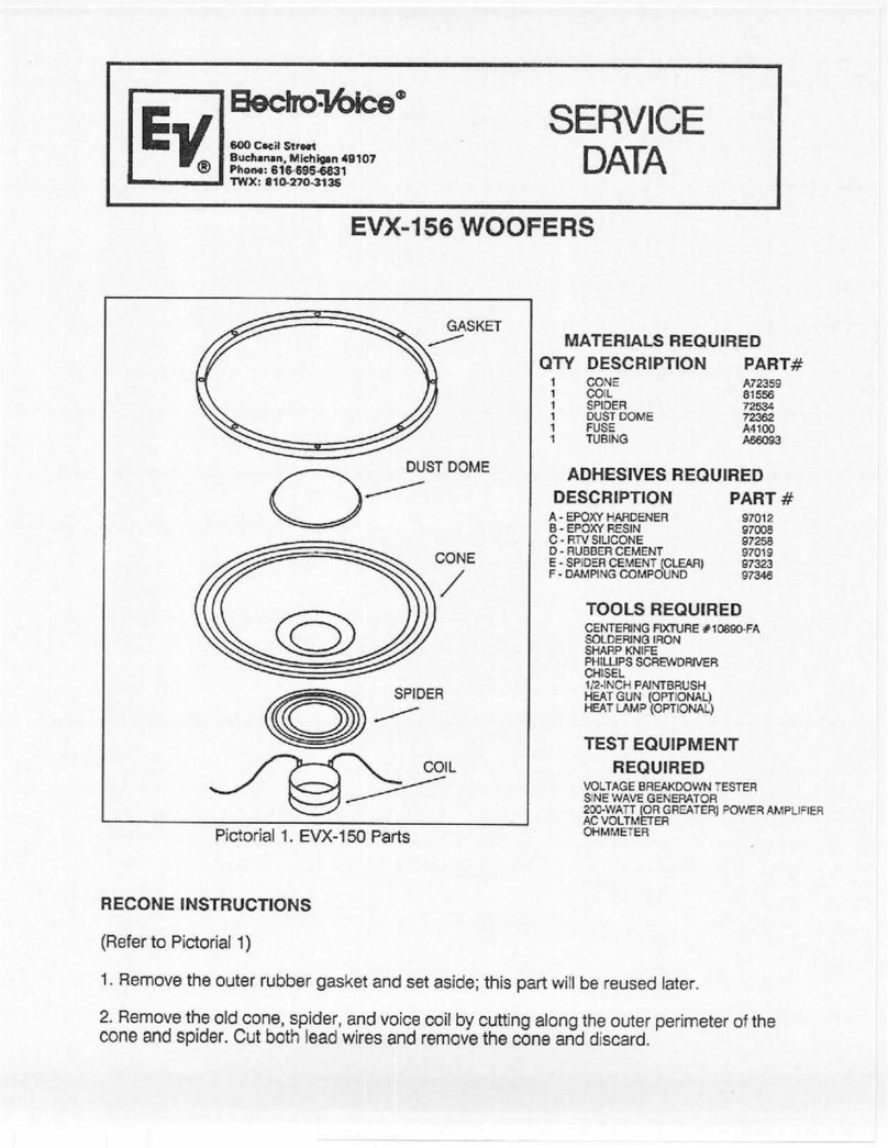 Electro-Voice EVX-156 Service data