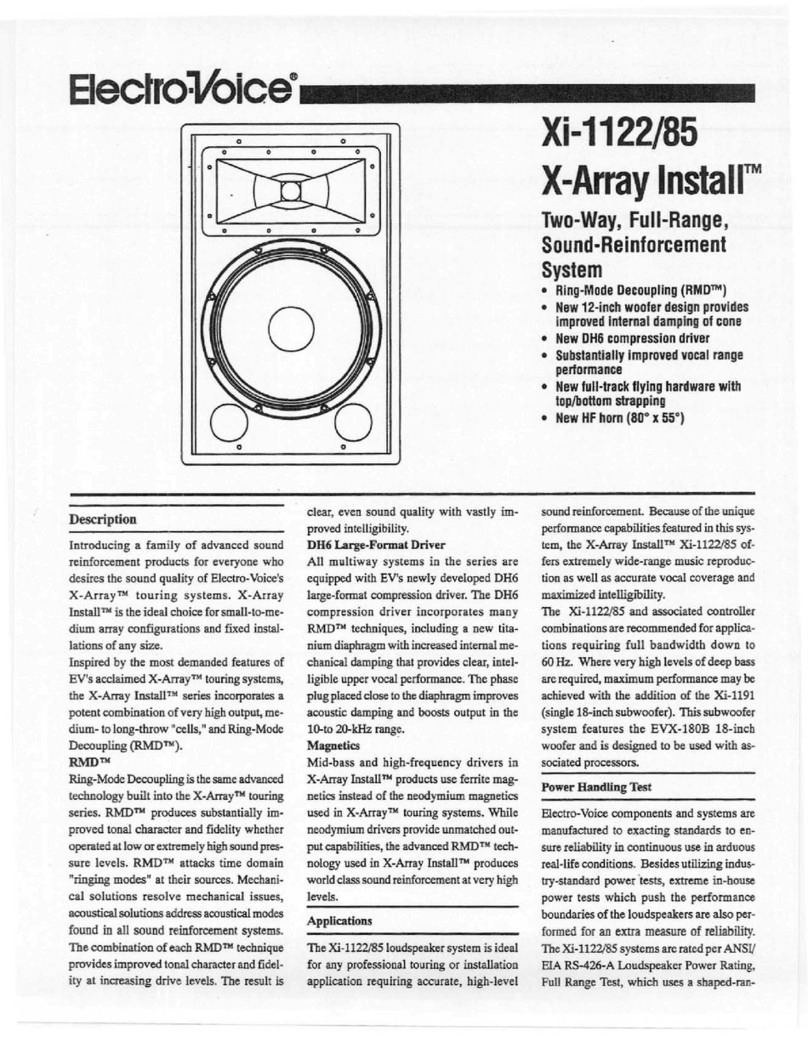 Electro-Voice X-Array Install Xi-1122-85 manual