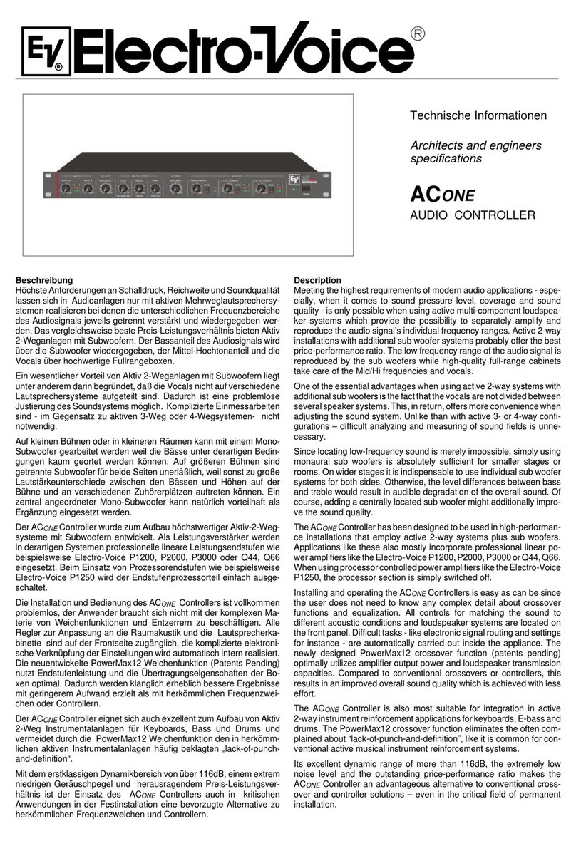 Electro-Voice Stereo System Architects and engineers specifications