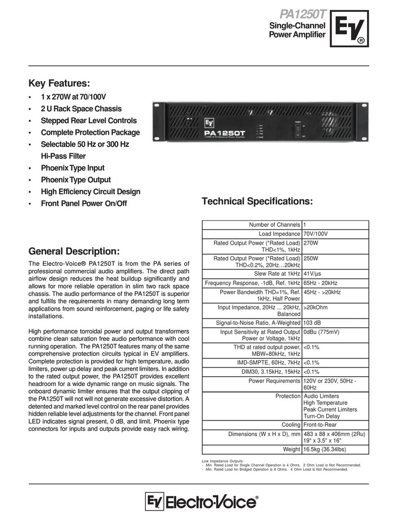 Electro-Voice PA1250T User manual